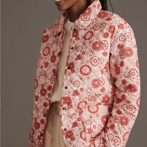 Anthro Quilted Cotton Floral Jacket